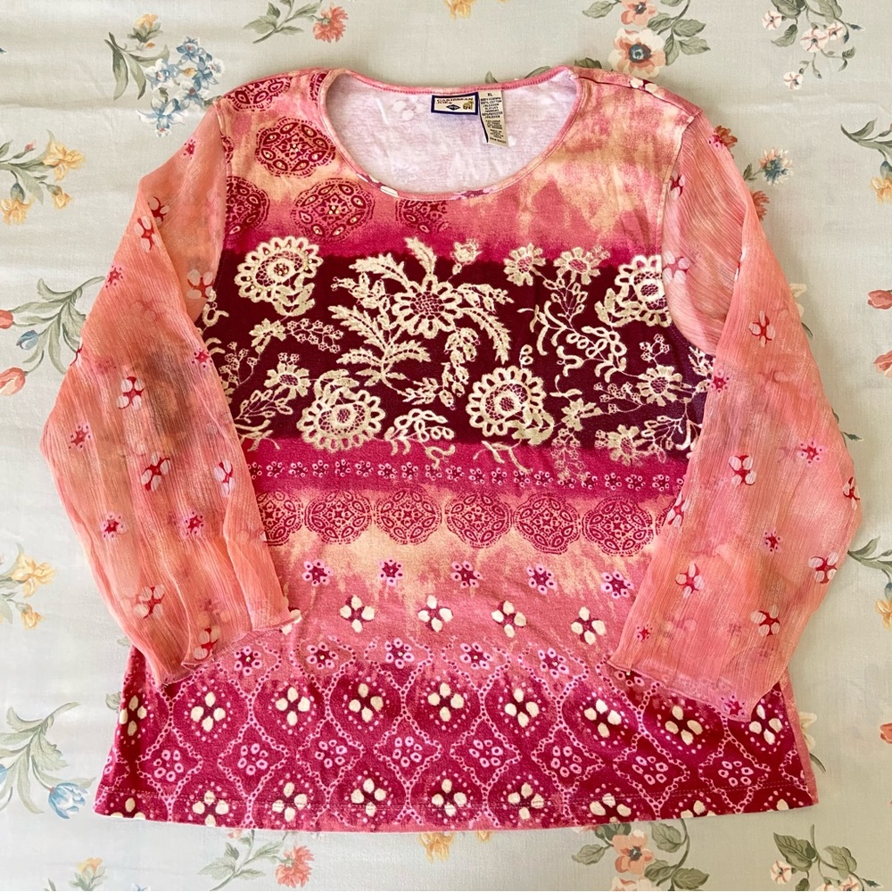 Vintage sheer sleeve top